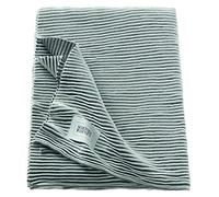 Schöner Wohnen Kollektion Couvre-lit 130 x 170 cm en coton - Plaid gris - Motif passepoil rayé - 100 % coton