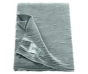 Schöner Wohnen Kollektion Couvre-lit 130 x 170 cm en coton - Plaid gris - Motif passepoil rayé - 100 % coton