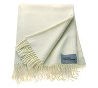 Schöner Wohnen Kollektion Couvre-lit 140 x 200 cm en Coton mélangé • Plaid uni Basics • Couverture de canapé crème