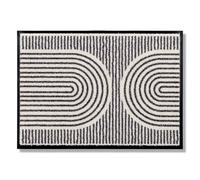 Schöner Wohnen Kollektion Paillasson d'intérieur - Tapis Anti-salissures 50 x 70 cm Demi-Cercles crème - Paillasson d'entrée antidérapant - Tapis de Porte Lavable à 30 °C
