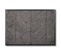 Schöner Wohnen Kollektion Paillasson intérieur - Paillasson anti-salissure 50 x 70 cm Rayures anthracite - Paillasson anti-dérapant robuste - Tapis d'entrée lavable à 30°C