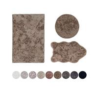 Schöner Wohnen Kollektion Tapis en Fausse Fourrure Tender - Tapis Shaggy à Poils Longs - modèle Shape - Tapis de Luxe en Fourrure - Tapis avec Imitation de Fourrure - (Cappuccino, 60 x 90 cm)