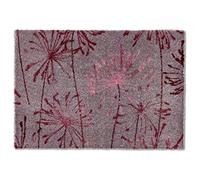 Schöner Wohnen Kollektion Tapis intérieur - Tapis de propreté 50x70 cm Pissenlit Gris-Rose - Tapis de propreté antidérapant Robuste - Paillasson Porte d'entrée - Lavable à 30°C