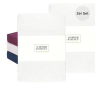 SCHÖNER WOHNEN Lot de 2 draps-housses, 70 x 140 cm et 60 x 120 cm, en jersey de coton de qualité supérieure, certifié Öko-Tex 180 g/m², pour lit d'enfant, doux pour chambre d'enfant, blanc