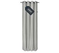 SCHÖNER WOHNEN Rideau opaque avec œillets - 245 cm de long - Rideau de fenêtre décoratif - Aspect lin moderne pour salon, salle à manger et cuisine - Rideau thermique - Gris