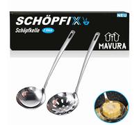SCHÖPFIX Louche écumoire Acier inoxydable Louche écumoire Set de 2 pièces