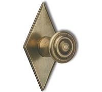 SCHÖRGHOFER & FREHE Bouton de meuble à carreaux Ø 25 mm - Bouton pour armoire avec plaque 35 x 68 mm - Poignée rustique pour meubles, laiton patiné