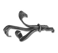 Schösswender Garniture décorative pour tringle à rideau rustique - Pièce décorative utilisable à gauche et à droite - Longueur : 190 mm - Fer forgé noir