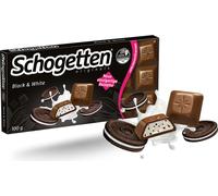 Schogetten Black and White au chocolat au lait des Alpes fourré 100g