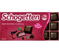 Schogetten Edel chocolat noir fourré à la crème de cranberry 100g