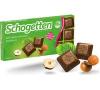 Schogetten Edel lait entier des Alpes noisettes avec morceaux croquants 100g