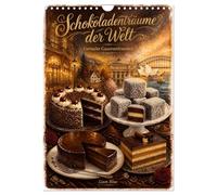 Schokoladenträume der Welt - Gemalte Gaumenfreuden (Wandkalender 2027 DIN A4 hoch), CALVENDO Monatskalender: Klassische Schokoladentorten im Stile zarter Aquarellillustrationen