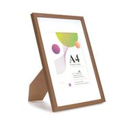 Scholar Tree Cadre photo A4 - Marron - 21 x 29,7 cm - Cadre photo A4 en bois avec passe-partout de 15,2 x 20,3 cm - Cadre photo A4 avec support de table ou suspension murale