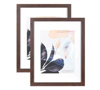 Scholar Tree Cadre photo en bois de noyer, 35 x 28 cm, lot de 2 cadres en bois pour table et montage mural, support photo 20 x 25 cm