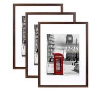 Scholar Tree - Cadre Photo Marron 12x16 (30x40cm), avec Support pour 8,5x11, Lot de 3, Cadre pour Affiche 30x40cm, montable au Mur