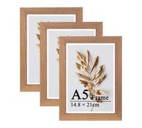 Scholar Tree Cadres A5 Marron Ensemble de 3, Cadres photo 14,8x21cm, Cadres photo en bois pour poser ou fixer au mur