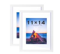 Scholar Tree Cadres photo blancs 35,6 x 27,9 cm 2 Pack, Cadre photo en bois pour poser sur une table ou montage mural, Support pour photo 8x10..
