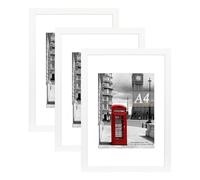 Scholar Tree Lot de 3 cadres photo blancs A4 avec support, cadre photo A4, cadre photo A4, cadre pour poster A4, cadre de certificat A4, autoportant et à fixer au mur