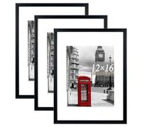 Scholar Tree Lot de 3 cadres photo noirs de 30 x 40 cm avec support pour poster de 30 x 40 cm, à fixation murale