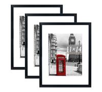 Scholar Tree Lot de 3 cadres photo noirs de 35,6 x 27,9 cm pour montage mural et table - Support pour photo de 20,3 x 25,4 cm