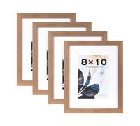 Scholar Tree Lot de 4 cadres photo en bois à poser sur pied et à fixer au mur Marron 25,4 x 20,3 cm