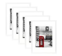 Scholar Tree Lot de 5 cadres photo blancs de 30 x 40 cm avec support pour affiche de 30 x 40 cm, à fixer au mur