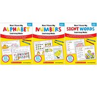 Scholastic Now I Know My Learning Mats Books Set (3 Books) - Alphabet, Numbers, Sight Words