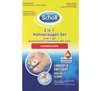 Scholl Kit 2 en 1 pour cors - Avec 6 pansements de protection contre la pression, 6 pansements pour cors et 9 pansements en mousse de protection contre la pression - 1 lot