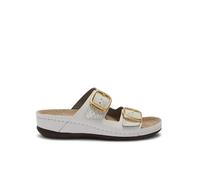 Scholl Aberdeen, Sandales à deux déchirures à boucle réglable, semelle intérieure avec technologie Memory Cushion - Blanc - 37 EU