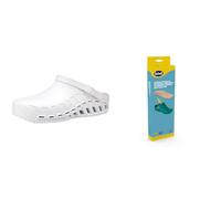 Scholl Clog Evo Blanc + Semelles Anatomiques et Antistatiques pour Clog Evo - Blanc/Marron