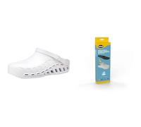 Scholl Clog Evo Blanc + Semelles Pro Antistatiques avec Memory Cushion pour Clog Evo - Blanc/Noir