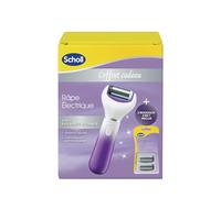 Scholl Coffret Râpe Électrique 2 en 1 Exfoliante et Lissante, Élimine les Callosités et 2 Rouleaux de Remplacement, Pratique et Efficace pour des Pieds Doux et Sains - 1 Pack Complet