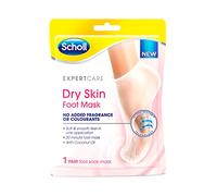 Scholl ExpertCare Masque pour les pieds pour peau sèche - Masque nourrissant pour les pieds à l'huile de noix de coco, à l'urée et au beurre de karité - Hydratation 24 heures pour la peau sèche des