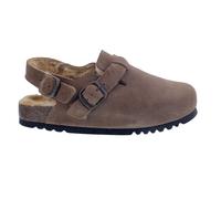 Scholl Fae Backstrap Clog Taupe Suède + Fourrure - Velours En Daim Taupe