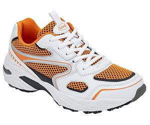 Scholl Femme Sprinter Plus Baskets, Blanc et Orange, 36 EU