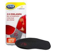 Scholl In-Balance Semelles orthopédiques 3/4 pour homme et femme - Semelles pour soulager les douleurs au genou et au talon - Coque profonde au talon et soutien de la voûte plantaire - Taille 40 à 42