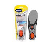 Scholl LiquiFlex Comfort Semelles intérieures extra soutien supplémentaire - Meilleure absorption des chocs au talon - Inhibiteur d'odeurs - En mousse à mémoire de forme avec technologie LiquiFlex -