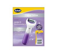 Scholl Lisse et adoucit Limited Edition, pédicure électrique pour pieds et talons fissurés, 3 têtes à double action incluses, râpe pieds professionnelle, élimine la peau dure et avec callosités