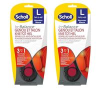 SCHOLL Lot de 2 Semelles In-Balance Anti-douleur Genou & Talon Taille 3 - L 42,5-45