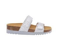 Scholl Lusaka 2.0 Sandales pour femme, argent métallique, 35 EU