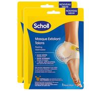 SCHOLL Masque Pieds Exfoliant Talon - Lot de 2 x 2 Chaussettes Peeling Peaux Sèches
