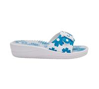 Scholl, NEW MASSAGE, Ciabattte, Donna, Bianco/Azzurro, 42