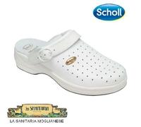 Scholl Sabot Travail New Bonus Trous Plantaire Estraib.pelle Regolab.bianco