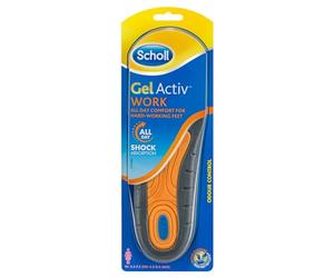 Scholl Semelles de travail GelActiv pour femmes, semelles intérieures à absorption des chocs GelActiv pour rester debout toute la journée - Semelles intérieures pour bottes de travail ou chaussures de travail - Pointures britanniques 3,5 à 7,5, 1 paire (l'emballage peut varier)