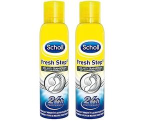 Scholl Spray Fresh Step Déodorant Chaussures Anti-Transpirant 150ml (Lot de 2)