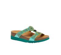 Scholl, Tongs pour femme avec dessus en tissu, multicolore, vert, 38 EU Larga
