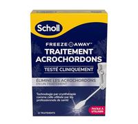 Scholl Traitement Acrochordon Freeze Away - Élimine Acrochordons et Excroissances de Peau en 1 passage rapide grâce à la Cryothérapie - Cliniquement prouvé, Facile d'utilisation - 12 Traitements