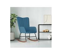 Vidaxl Chaise À Bascule Bleu Velours Bleu