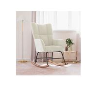 Vidaxl Chaise À Bascule Blanc Crème Velours Blanc