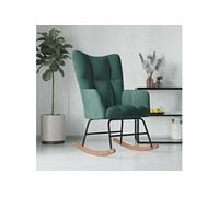 Vidaxl Chaise À Bascule Vert Foncé Velours Vert